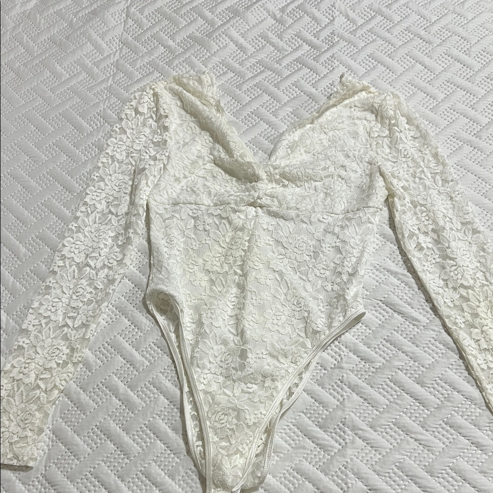 Elegant White Lace Bodysuit